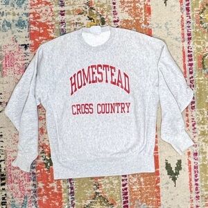 Vintage Homestead Cross Country 1980s Gray Crewneck Sweatshirt